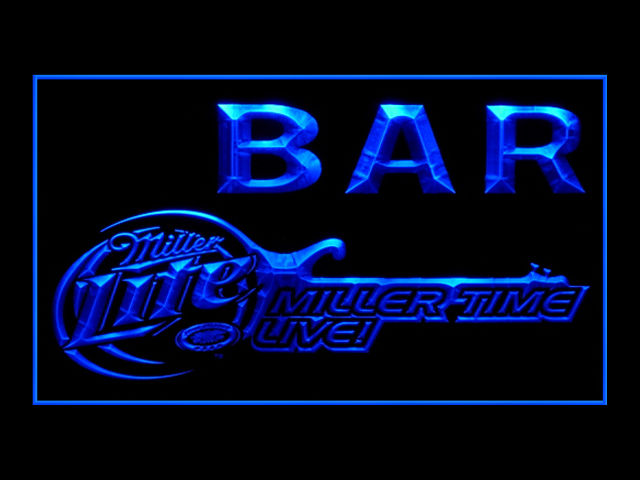 Miller Lite Time Live Guitar BAR Neon Light Sign